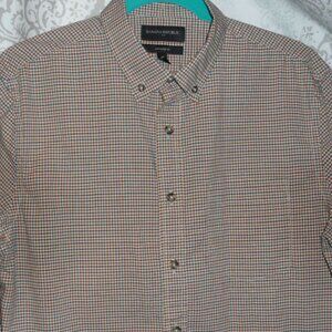Banana Republic Factory M L/S Plaid Shirt Untucked Fit